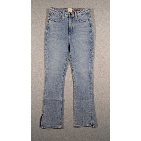 AO. LA Alice Olivia 26x28.5 Slim Boot Flare High Waist Split Hems Light Wash Y2k - Picture 1 of 13